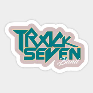 Teal and Orange color way Track Seven Band Logo Sticker